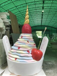 発泡スチロールパフェ造形