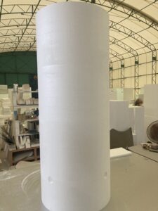 発泡スチロール円柱穴あけ